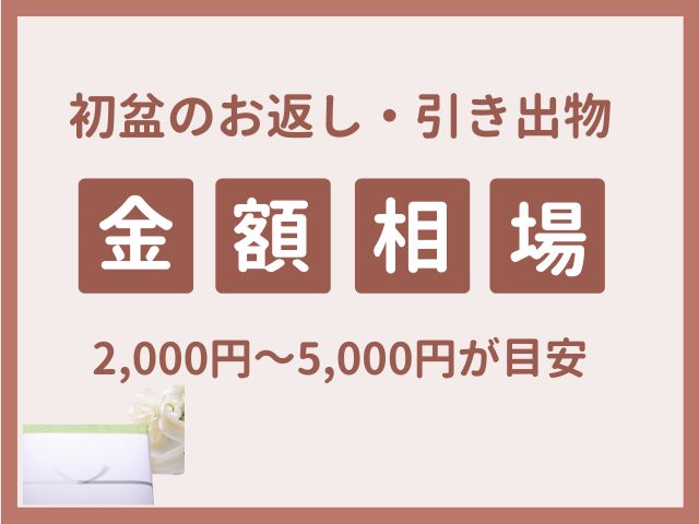 初盆のお返し・引き出物の相場は2000円～5000円