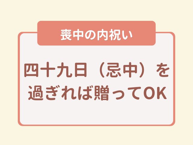 喪中の内祝い忌中を過ぎれば贈ってOK