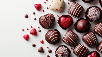 並べられたバレンタインチョコレート